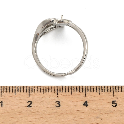 Adjustable Brass Cuff Rings ZIRC-F076-09P-1
