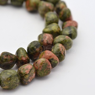 Natural Unakite Bead Strands G-P070-25-1