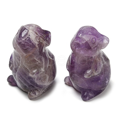 Natural Amethyst Carved Healing Mouse Figurines DJEW-D012-02A-1