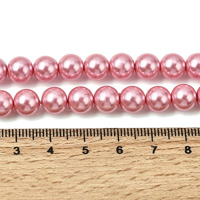 Eco-Friendly Dyed Glass Pearl Round Beads Strands HY-A002-8mm-RB109-1