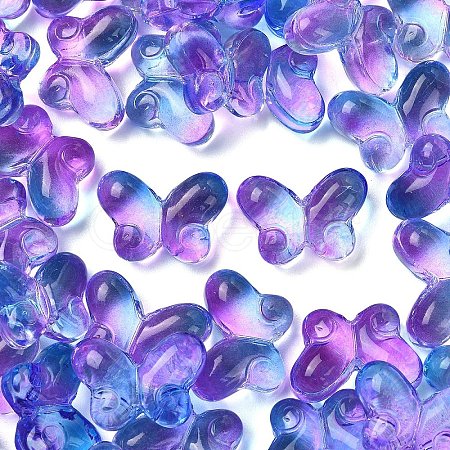 50Pcs Transparent Spray Painted Glass Beads GLAA-YW0004-97A-1
