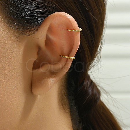 Concise Style Brass Cuff Earrings JE1116-1