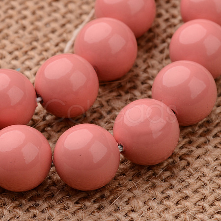 Polished Round Grade A Shell Pearl Bead Strands BSHE-M027-8mm-20-1