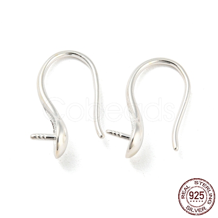 925 Sterling Silver Hoop Earring Findings STER-H107-12S-1