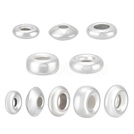10Pcs 5 Styles 925 Sterling Silver Spacer Beads STER-PH0004-55-1