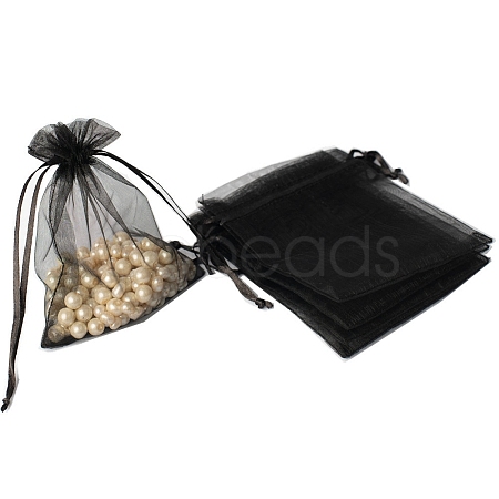 100Pcs Rectangle Organza DIY Craft Drawstring Bags PW-WG69155-13-1