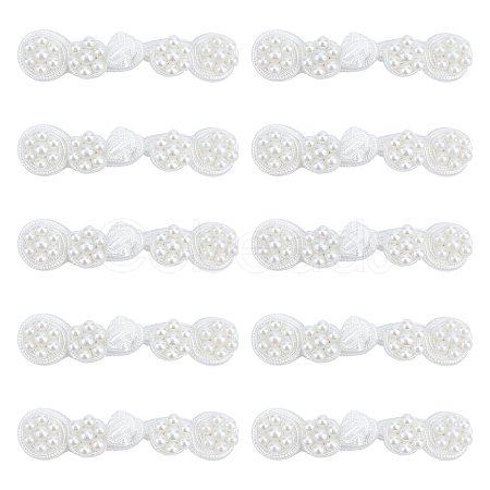 16Pairs 2 Colors Handmade Chinese Frogs Knots Buttons Sets AJEW-GF0005-19-1