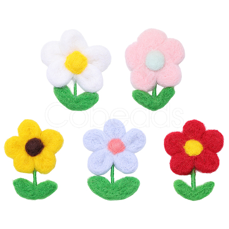 5Pcs 5 Colors Handmade Wool Felt Ornament DIY-PH0034-68-1