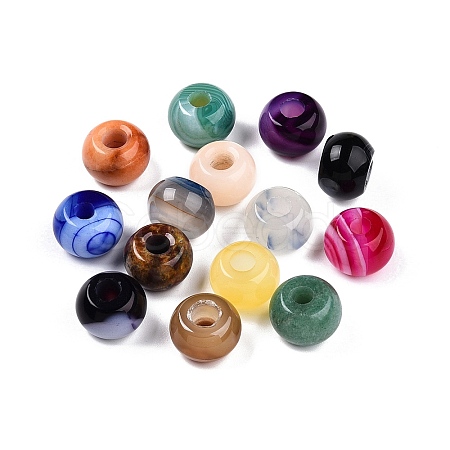 Natural & Synthetic Mixed Stone European Beads G-N344-26-1