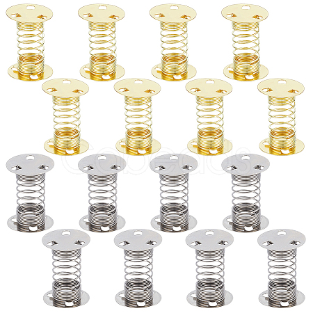 16Pcs 2 Colors Iron Handmade DIY Ultra Light Clay Spring Base IFIN-BC0007-25-1