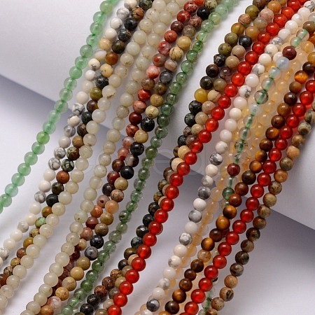 Natural Assorted Gemstone Bead Strands G-K146-M-3mm-1