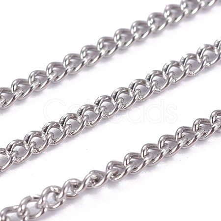 Tarnish Resistant 304 Stainless Steel Curb Chains STAS-I107-20P-1