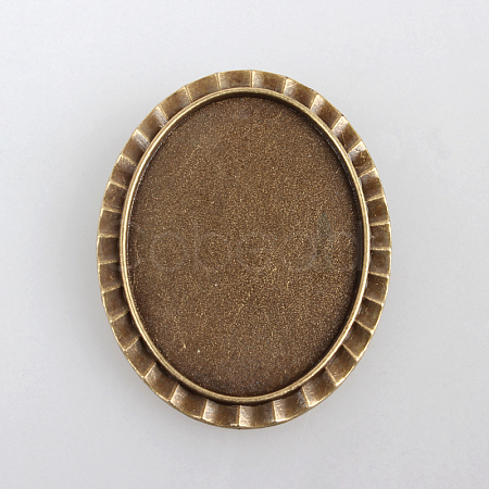 Vintage Alloy Brooch Cabochon Bezel Settings X-PALLOY-N0085-20AB-NF-1