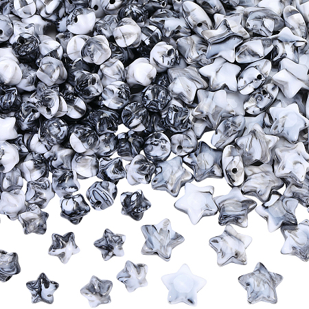 300Pcs 2 Styles Acrylic Beads OACR-PA0001-72-1