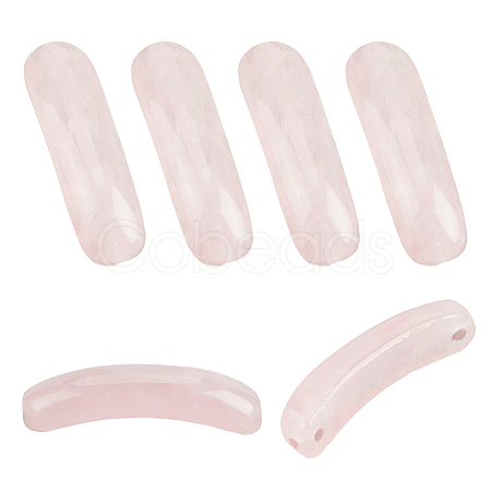 6Pcs Natural Rose Quartz  Connector Charms G-OC0005-91C-1