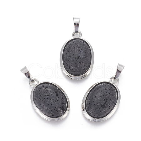 Natural Lava Rock Pendants G-L512-D12-1