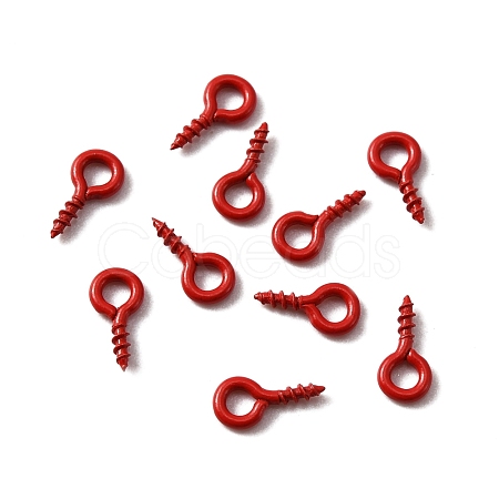 Stoving Varnish 100Pcs Iron Screw Eye Pin Peg Bails FIND-WH0036-29D-1