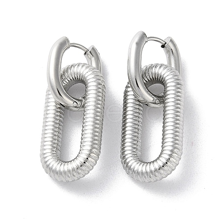 Non-Tarnish 304 Stainless Steel Hoop Earrings EJEW-M249-08P-1