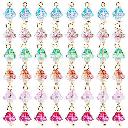 SUNNYCLUE 120Pcs 6 Colors Electroplate Glass Charms GLAA-SC0001-70-1