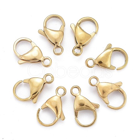Ion Plating(IP) 304 Stainless Steel Lobster Claw Clasps LS-STAS-H353-F-02G-1