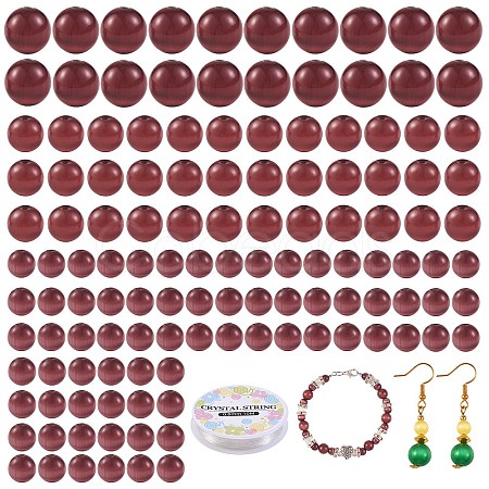 DIY Round Cat Eye Beads Bracelet Making Kit DIY-SZ0006-56A-1