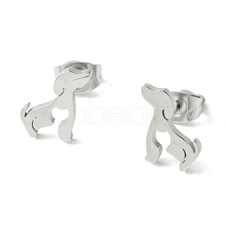 Non-Tarnish Cute Little Animal Theme 304 Stainless Steel Stud Earrings EJEW-B041-02A-P-1