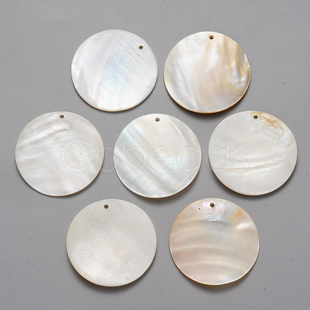 Natural Freshwater Shell Pendants SHEL-R021-01-1