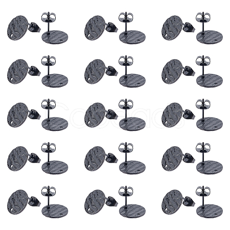 40Pcs Ion Plating(IP) 304 Stainless Steel Stud Earring Findings STAS-UN0040-65-1