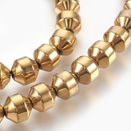 Electroplated Non-magnetic Synthetic Hematite Bead Strand G-E498-12B-01-1