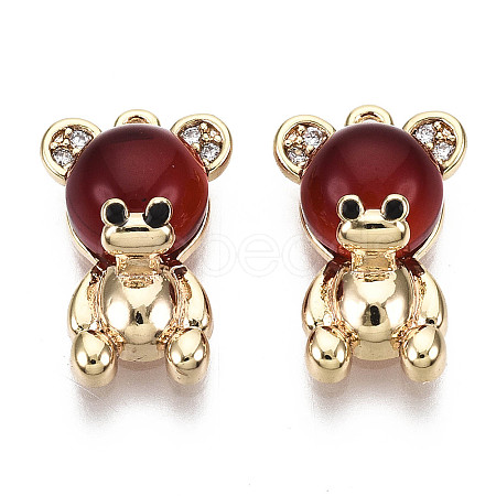 Brass Micro Pave Cubic Zirconia Charms LS-KK-N231-148-NF-1