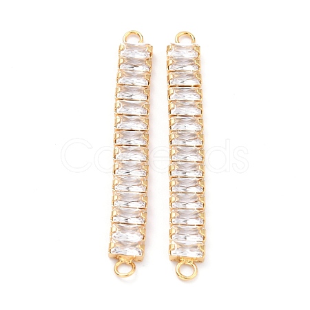 Brass Clear Cubic Zirconia Links Connectors ZIRC-G170-24G-1