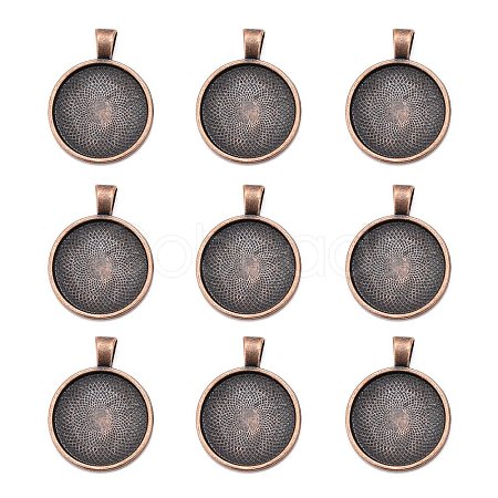 Tibetan Style Alloy Pendant Cabochon Settings LS-TIBE-R295-055R-FF-1