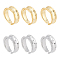 Unicraftale 6Pcs 2 Colors Brass Wave Open Cuff Ring for Women, Platinum & Light Gold, US Size 5 1/4(15.9mm), 3pcs/color