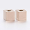 Ion Plating(IP) 304 Stainless Steel Beads, Cube, Rose Gold, 6x6x6mm, Hole: 3mm