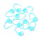 Eco-Friendly ABS Plastic Knitting Crochet Locking Stitch Markers Holder, Light Sky Blue, 22x11x3mm, Pin: 1mm