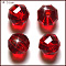 K9 Glass, Imitation Austrian Crystal Beads, Grade AAA, Faceted, Round, Dark Red, 10mm, Hole: 0.9~1mm