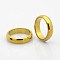 Electroplate Non-Magnetic Synthetic Hematite Wide Band Rings, Golden Plated, 19mm