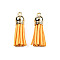 Faux Suede Tassel Pendant Decorations, with CCB Plastic Cord Ends, Light Gold, 33~35x10mm, Hole: 2.5mm