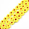 Handmade Millefiori Glass Bead Strands, Plum Bossom, Yellow, 7~9x7.5~9x2.5~3mm, Hole: 1mm, about 52~54pcs/strand, 15.75 inch~15.94 inch(40~40.5cm)