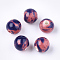 Handmade Porcelain Beads, Fancy Antique Glazed Porcelain, Round, DarkSlate Blue, 10.5x9.5mm, Hole: 2.5mm