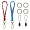 2Pcs Boho Macrame Wristlet Keychain Keying, Handmade Braided Tassel Wrist Lanyard with Portable Anti-Lost Mobile Rope for Women, Dark Red, 19cm, 2 colors, 1pc/color