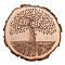 Carved Wood Round Sheets, for Home Display Decoration, Tree Pattern, 170~180x15mm