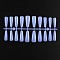 Solid Color Plastic Seamless Toe False Nail, Practice Manicure Nail Art Tool, Royal Blue, 26~32x6~13mm, 20pcs/set.