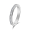 Rotatable Stainless Steel,  Rhinestone Finger Rings  for Women, Stainless Steel Color, US Size 6(16.5mm)