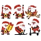 DIY Christmas Theme Santa Claus Diamond Painting Sticker Kits, including Self Adhesive Sticker, Resin Rhinestones, Diamond Sticky Pen, Tray Plate and Glue Clay, Red, 60~70mm, 6 patterns, 1pc/pattern, 6pcs