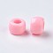 European Resin Large Hole Beads, Barrel, Pink, 8x5~6mm, Hole: 4mm, about 2020pcs/500g