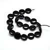 Natural Flat Round Obsidian Beads Strands G-L246-06-2