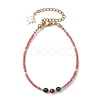 Dyed Natural Agate & Glass Seed Beaded Bracelets BJEW-MZ00047-03-1
