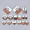 16Pcs 8 Styles Opaque Resin & Walnut Wood Pendants RESI-N053-20-1