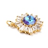 Brass Micro Pave Cubic Zirconia Pendants ZIRC-O044-21E-G-4